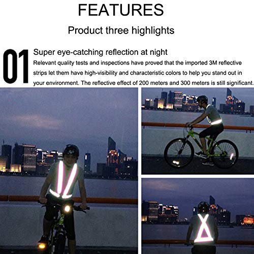 Maotrade Chalecos Reflectantes Ajustable Chaleco Reflectante Bicicleta Elasticidad Chaleco Bicicleta Hombre con 2 Brazaletes Reflectantes Aplicar para Hombre Mujer Adulto Moto Bicicleta Running