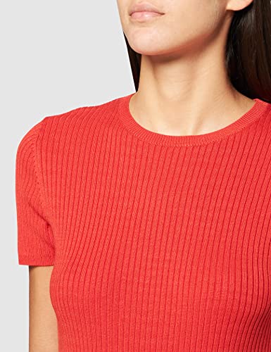 Marca Amazon - find. Jersey con Cuello Redondo Mujer, Naranja (Red), 38, Label: S