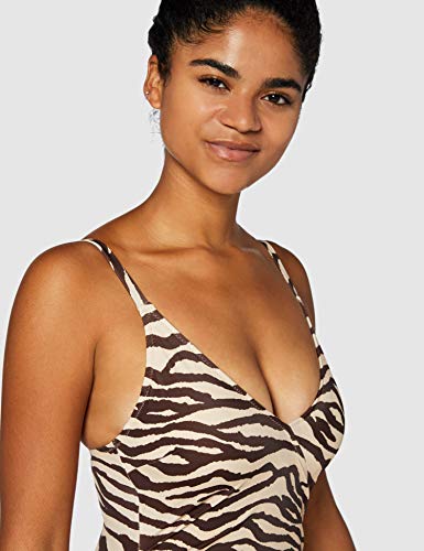 Marca Amazon - IRIS & LILLY Bañador Moldeador Mujer, Multicolor (Zebra)., XXL, Label: XXL