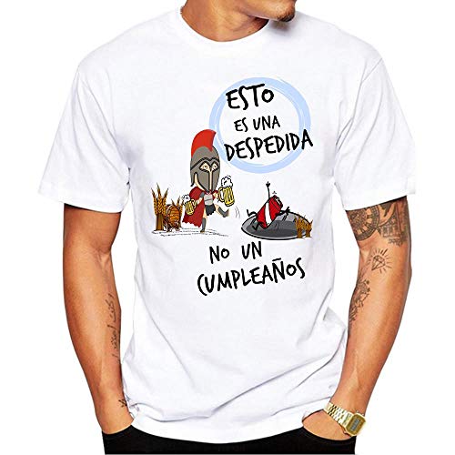 MardeTé Camiseta Esto es una Despedida no un cumpleaños. Camiseta para Despedida de Solteros. Ideal para Grupos de Amigos en la Fiesta. (L)