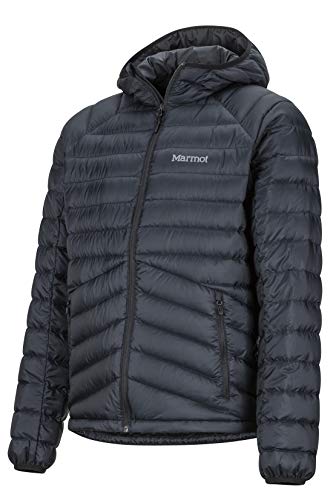 Marmot Highlander Down Hoody Chaqueta De Plumas Aislante Ligera, 700 Pulgadas Cúbicas, Chaqueta para Exteriores, Anorak Resistente Al Agua, Resistente Al Viento, Hombre, Black, S