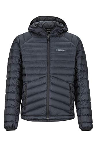 Marmot Highlander Down Hoody Chaqueta De Plumas Aislante Ligera, 700 Pulgadas Cúbicas, Chaqueta para Exteriores, Anorak Resistente Al Agua, Resistente Al Viento, Hombre, Black, S