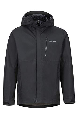 Marmot Minimalist Component Jacket Impermeable Rígido, Chubasquero, Resistente Al Viento, Resistente Al Agua, Transpirable, Hombre, Black, L