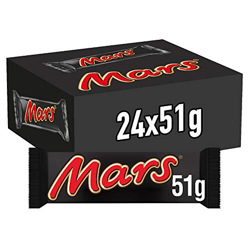 Mars Chocolatina De Deliciosa Crema De Turrón Y Caramelo Recubiertos Del Más Fino Chocolate Con Leche ( 24 Chocolatinas x 51g)