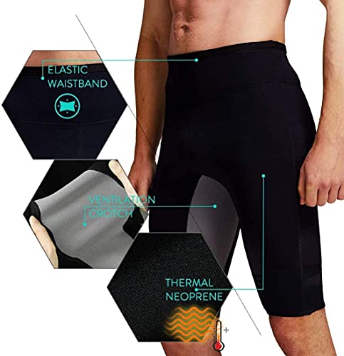 Martiount Pantalones de Sauna para Hombre Rutina de Ejercicio Pantalones Sudoracion Pantalones Cortos de Neopreno Que Adelgaza Pantalones Gym Fitness L