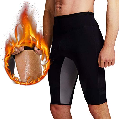 Martiount Pantalones de Sauna para Hombre Rutina de Ejercicio Pantalones Sudoracion Pantalones Cortos de Neopreno Que Adelgaza Pantalones Gym Fitness L