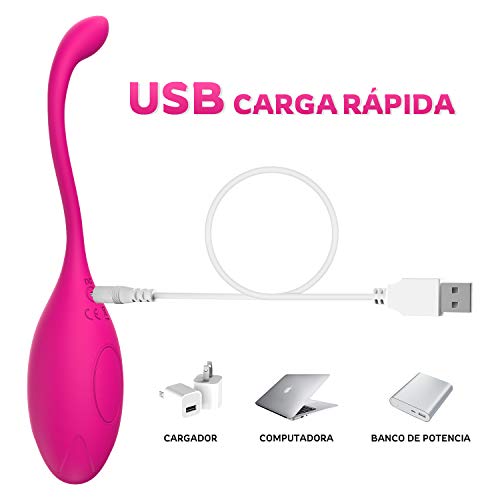 Masajeador Inalámbrico con Control Remoto，10 Modos de Frecuencia, Silicona Suave, Impermeable, Carga USB…