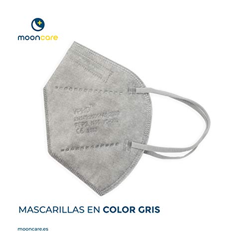 Mascarilla FFP2 De Protección Respiratoria Autofiltrante, [Oreja], Mascarilla Certificada/Homologada [No Reutilizable], Eficacia Filtración > 94%, EN149:2001+A1:2009, No Grafeno (10 Unidades Grises)