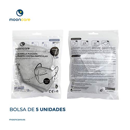 Mascarilla FFP2 De Protección Respiratoria Autofiltrante, [Oreja], Mascarilla Certificada/Homologada [No Reutilizable], Eficacia Filtración > 94%, EN149:2001+A1:2009, No Grafeno (10 Unidades Grises)