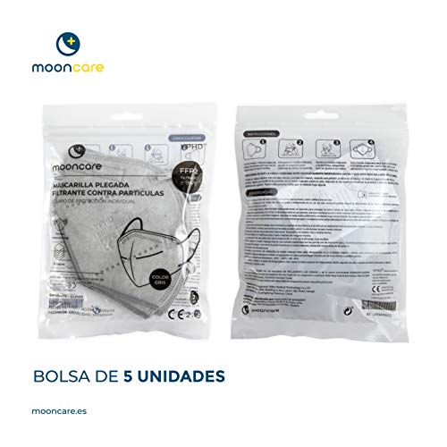 Mascarilla FFP2 De Protección Respiratoria Autofiltrante, [Oreja], Mascarilla Certificada/Homologada [No Reutilizable], Eficacia Filtración > 94%, EN149:2001+A1:2009, No Grafeno (10 Unidades Grises)