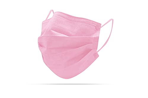 Mascarilla Quirúrgica Desechable Homologada, 50 Unidades, Color Rosa Pastel, CE BFE ≥98%, EN 14683:2019+AC:2019 Type IIR