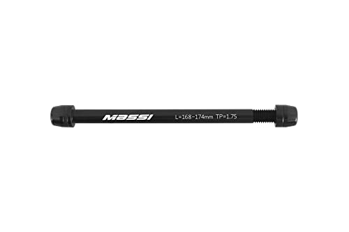 Massi Eje Entrenamiento, Rodillos para Bicicleta, Negro, L168-174mm M 12x1.75