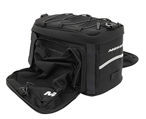 Massi portabultos CM232 Bolsa Trasera para Bicicleta con alforjas Laterales, Adultos Unisex, Negro, u