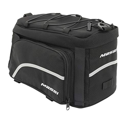 Massi portabultos CM232 Bolsa Trasera para Bicicleta con alforjas Laterales, Adultos Unisex, Negro, u