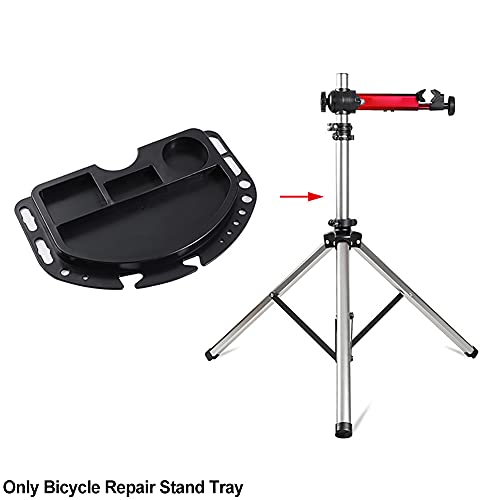 Matedepreso Bandeja de soporte de reparación de bicicletas, 4 compartimentos, soporte de bandeja de trabajo para herramientas de reparación de talleres (negro)