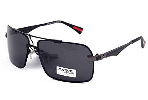 Matrix Collection - Gafas de sol polarizadas para conducir, pesca, lentes de color gris claro, sin deslumbramiento, marco de metal, diseño nuevo