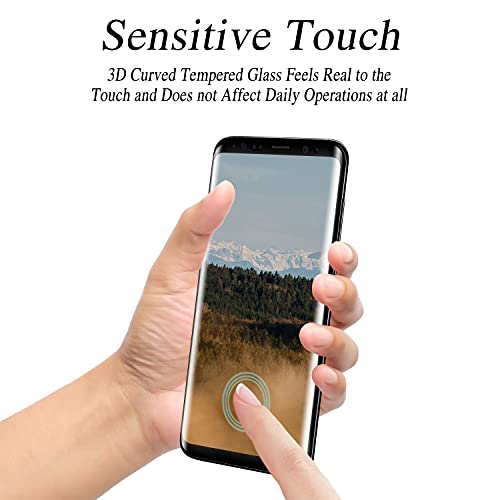 MAYtobe [2 piezas] Vidrio templado para Samsung Galaxy S8, Película protectora de pantalla [Borde curvo 3D] [Antiarañazos] [Sin burbujas] [Dureza 9H] [Sin huellas dactilares] [HD Clear]