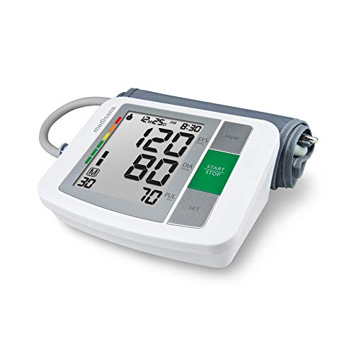 medisana BU 510 Tensiómetro de brazo, medición precisa de la presión arterial y el pulso con función de memoria, escala de semáforo, función de indicación de latidos irregulares