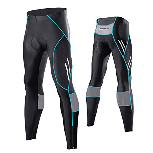 MEETWEE Hombres Pantalones de Ciclismo, Transpirable Bicicleta con 3D Gel Acolchado MTB Ciclismo Pantalones Largos