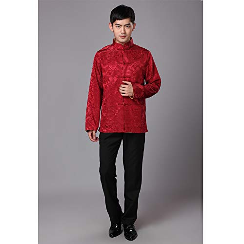 Meijunter Hombres Chino Ropa Traje Tang - Wing Chun Shaolin Tai Chi Tradicional Disfraz Artes Marciales Kung Fu Manga larga Chaqueta de doble cara Camisa Uniforme