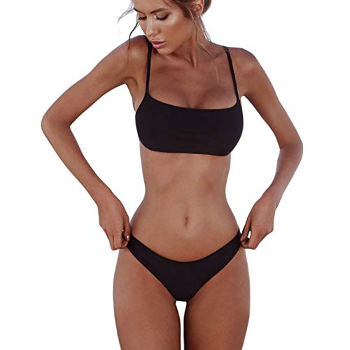 meioro Conjuntos de Bikinis para Mujer Push Up Bikini Traje de baño de Tanga de Cintura Baja Trajes de baño Adecuado Viajes Playa La Natacion