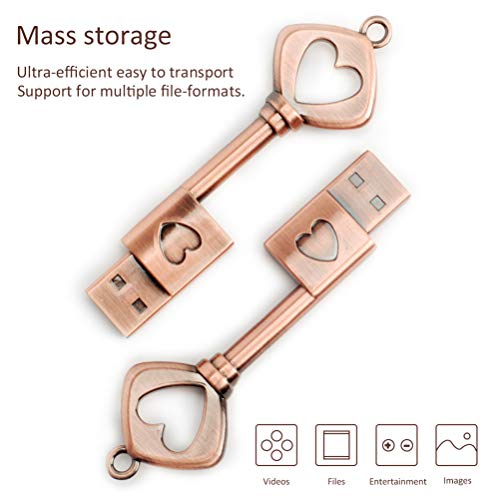 Memoria USB 32GB, BorlterClamp Pendrive Lindo Unidad Flash USB de Forma de Llave Metal Retro