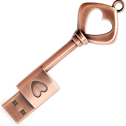 Memoria USB 32GB, BorlterClamp Pendrive Lindo Unidad Flash USB de Forma de Llave Metal Retro