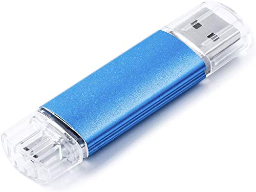 Memoria USB 64GB 2 en 1, Vansuny Pendrive 64 GB Micro USB 2.0 Dual OTG Flash Drive USB Stick Pen Drive (Azul)