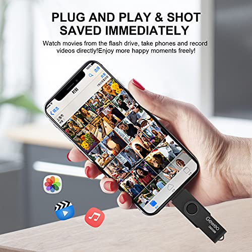 Memoria USB Pendrive 32gb 3.0, Pendrive USB C 32gb 3 en 1 Tipo C/Micro/USB 3.0 Memoria Flash 32 GB para Smartphones Android, Windows, Android, PC, Tabletas, Almacenamiento de Datos Externo etc (Negro)