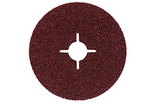 Metabo 624103000 624103000-Disco de Fibra Corindón Normal Metal Circular ranurado 180 mm Grano 24 (Envase de 25 Ud), Negro