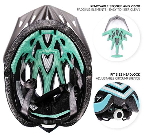 meteor Casco Bicicleta - Helmet Ciclismo para Jóvenes y Adulto Bicicleta Patineta Skate Patines Monopatines - Bici Accesorios - El diseño Ligero - Muchos Patrones - Marven