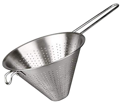 MGE - Colador Chino de Cocina - Diámetro 24 cm - Acero Inoxidable - Plata