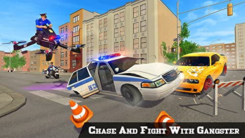 Miami Crime City Gangster Squad Chase Mission 2020 - Futurista policía de EE. UU. Flying Drone Bike Simulator 2020 - Ultimate US City Rescue 3D Fun Games - Impossible P