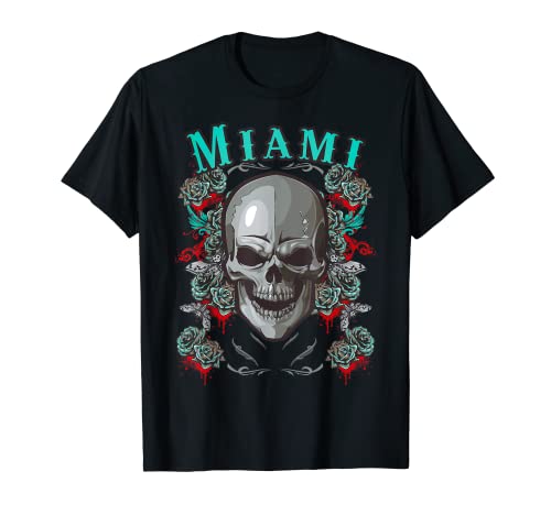 Miami Skull Pirate Skeleton para ciclistas Camiseta