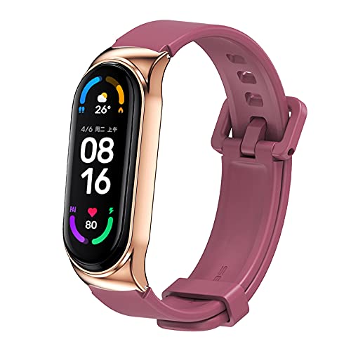 Mijobs Correas de Mi Band 5 & Mi Band 6, Correa Mi Band 6/5 Reemplazo Pulsera Impermeable Transpirable Resistente al Sudor Silicona Pulsera Correa (No Host)