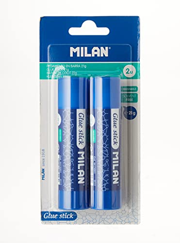 MILAN Blister 2 Barras Pegamento 21gr, Multicolor, único