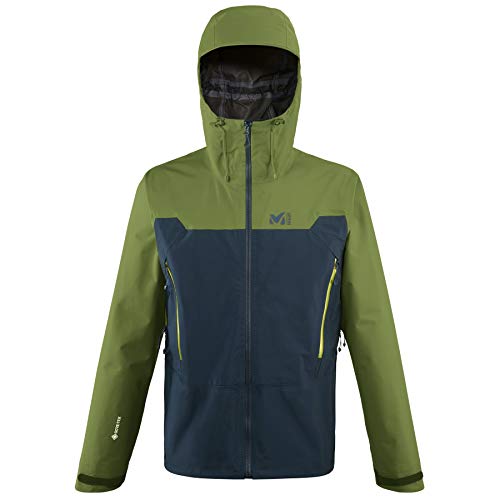 Millet - Kamel Light GTX JKT M - Chaqueta Hardshell para Hombre - Membrana Gore-Tex Impermeable - Alpinismo - Verde/Azul