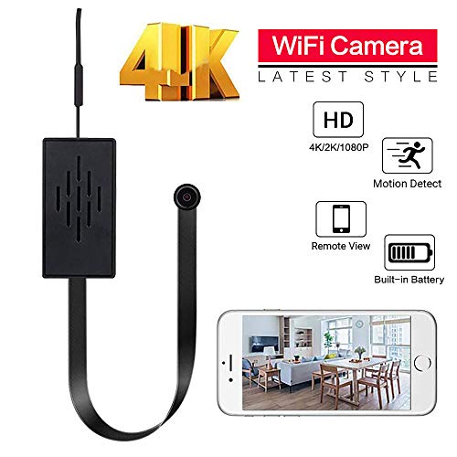 Mini Cámara WiFi,4K HD Nanny Cámara para Ver En El Movil IP VIgilancia WLAN Cámara con Visión Nocturna Detector de Movimiento para Hogar,Coches,Aviones,Oficina(2.4GHz)