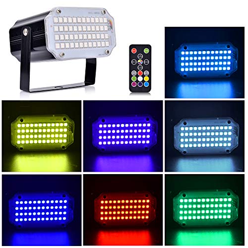 Mini Luz Estroboscópica del LED, Hisome Activación por Sonido y Luz de Control de Velocidad de Destello Luz con 48 Brillante Iluminación del Escenario de Leds para Fiestas de Baile Cumpleaños DJ Bar