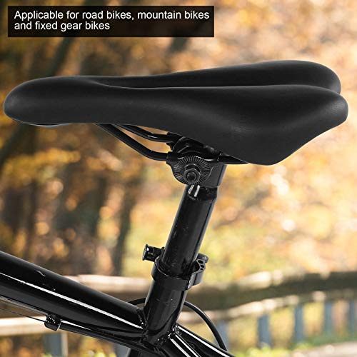 minifinker Asiento de Bicicleta de Aspecto Exquisito, para Bicicletas de Carretera, Bicicletas de montaña y Bicicletas de piñón Fijo(Black)