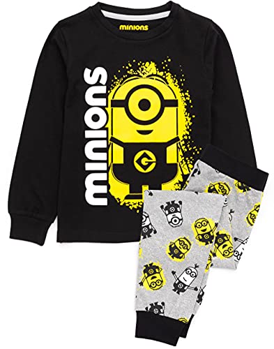 Minions Pijamas niños niños películas de Manga Larga Arriba y Gris Fondos PJS 11-12 años