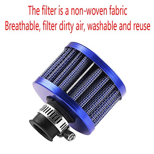 Mintice 12mm Mini azul cono de motor de coche universal de admisión de aire frío filtro de turbo limpio de ventilación del vehículo