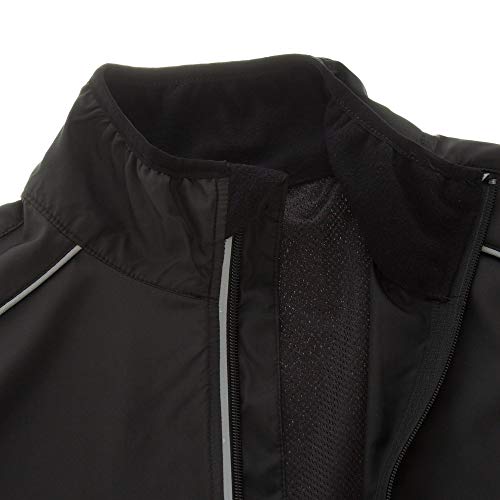 MiOYOOW Chaqueta de Ciclismo Jersey para Hombre Impermeable y Transpirable con Tira Reflectante y Dobladillo Ajustable para Escalada Bicicleta (3XL, Negro)