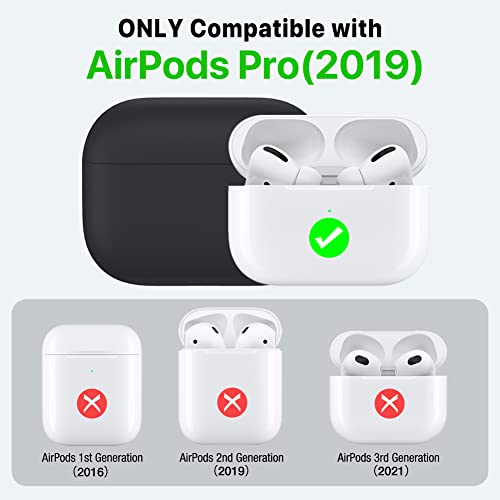 miracase MOVING LIFE Funda para Airpods Pro, Silicona líquida de Triple Capa, LED Visible y Funda rígida de Silicona a Prueba de Golpes (Negro)