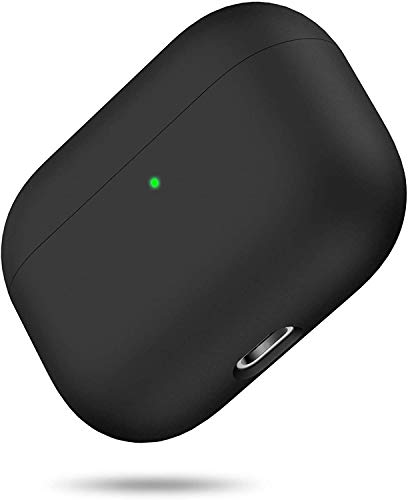 miracase MOVING LIFE Funda para Airpods Pro, Silicona líquida de Triple Capa, LED Visible y Funda rígida de Silicona a Prueba de Golpes (Negro)