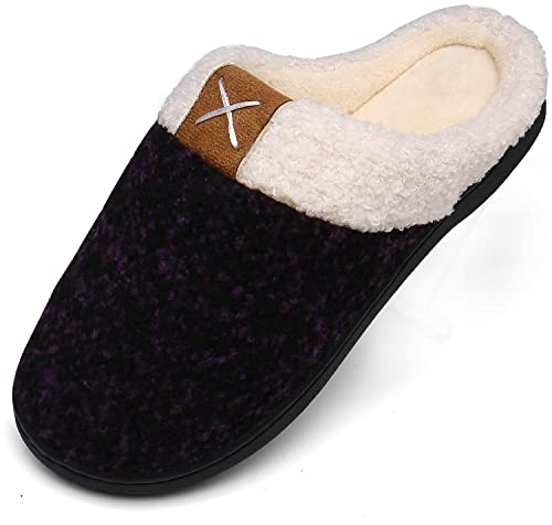 Mishansha Pantuflas Casa Hombre Zapatillas Estar por Casa para Mujer Antideslizantes CáLido Zapatillas de Invierno Púrpura, Gr.42/43 EU