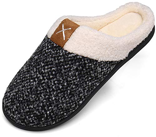 Mishansha Zapatillas de Estar por casa Hombre Mujer Cálido Espuma de Memoria Invierno Pantuflas,Blanco,40/41 EU