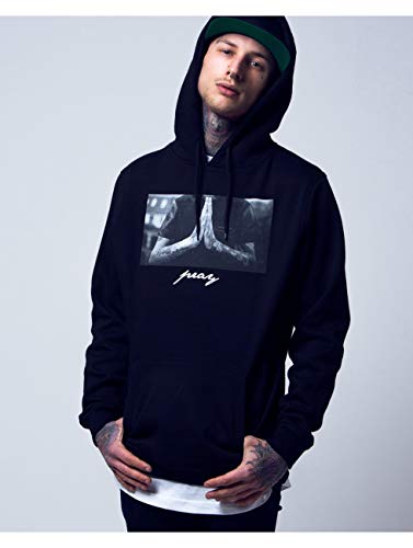 Mister Tee Pray Hoody Sudadera, Negro-Negro, Small para Hombre