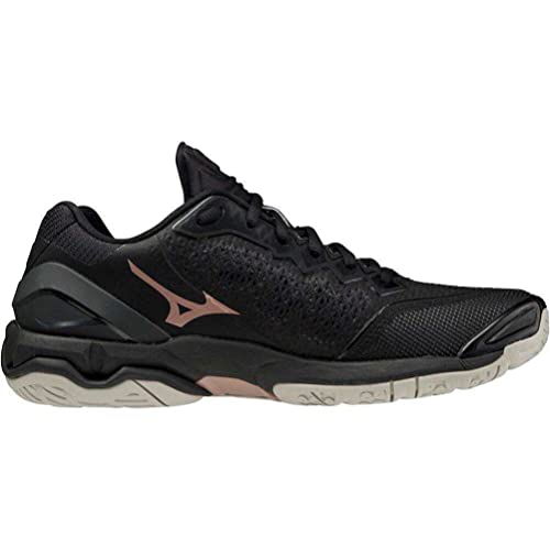 Mizuno Wave Stealth V NB, Zapatilla de Balonmano Mujer, Oro Rosa Negro, 37 EU