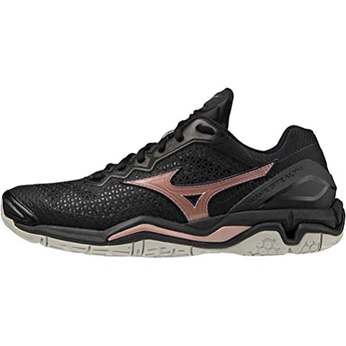 Mizuno Wave Stealth V NB, Zapatilla de Balonmano Mujer, Oro Rosa Negro, 37 EU